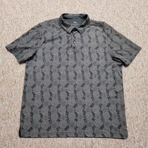 Tommy Bahama Polo Shirt Mens XL Grey Pineapple AOP Print Golf Casual Outdoors